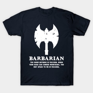 Funny Barbarian Gamer D20 Dice Dungeon Dragons Gaming Gift T-Shirt